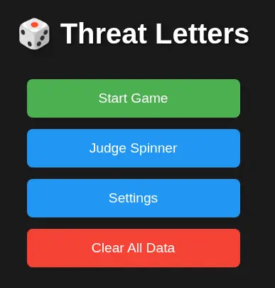 Threat Letters Game